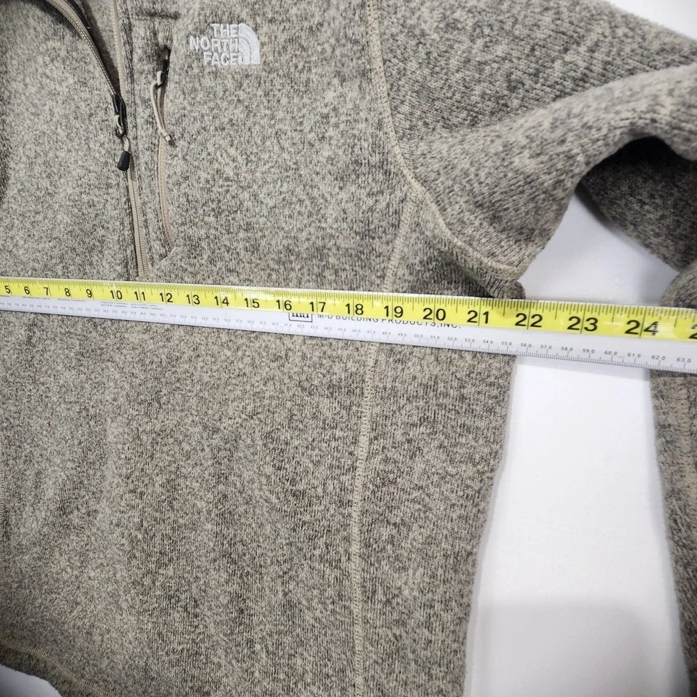 The North Face‎ Men's 1/4 Zip Fleece Pullover Cozy Sweater Beige Size L